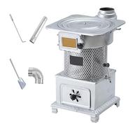 Poêle À Bois Multi-combustibles D'intérieur Pour Chauffage Et Cuisson Domestique, Sans Fumée, En Fonte Et Acier, Efficace Et Écologique Adapté Au Charbon, Au Bois, À La Pa(300cm chimney)