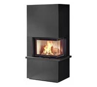 Poêle à bois Olsberg Osorno L 8 kW Corps noir, revêtement latéral en acier noir - à droite