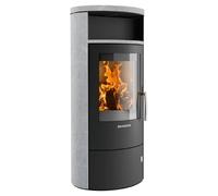 Poêle à bois Oranier Polar 7 - 2.0 | 6,5 kW Acier noir, revêtement en pierre ollaire