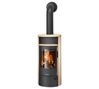 Poêle à bois Oranier Polar Neo 4 | 5 kW Acier noir, revêtement en pierre sable