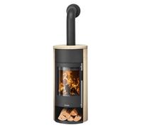 Poêle à bois Oranier Polar Neo Aqua 10 kW Hydro Acier noir, dessus et côtés pierre sable