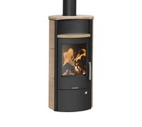 Poêle à bois Oranier Pori 5 | 5 kW Corps en acier noir, céramique Corretto