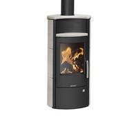 Poêle à bois Oranier Pori 5 | 5 kW Corps en acier noir, céramique Freddo