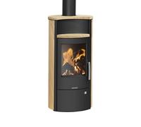 Poêle à bois Oranier Pori 5 | 5 kW Corps en acier noir, pierre sable