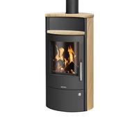 Poêle à bois Oranier Pori Aqua 10 kW Hydro Corps en acier noir, pierre sable