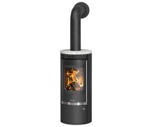 Poêle à bois Oranier Rota Top 2.0 | 5,5 kW Acier noir, dessus céramique blanc soyeux