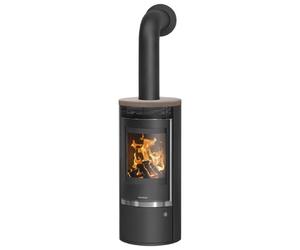 Poêle à bois Oranier Rota Top 2.0 | 5,5 kW Acier noir, dessus céramique Grappa