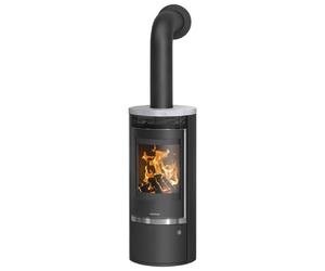 Poêle à bois Oranier Rota Top 2.0 | 5,5 kW Acier noir, dessus pierre ollaire
