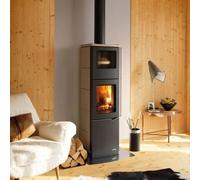 Poêle à bois PALAZZETTI Eva S 7 kW avec four Revêtement en céramique café au lait