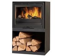 Poêle à bois panoramique - GODIN - 411104KANTH - 10 kW - 240 m3 - Noir