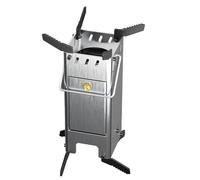 Poêle à bois pliable, adapté aux tentes de camping, poêle portable en acier, poêle à fusée multifonctionnel (noir) (argent)