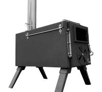 Poêle à bois pliable, design portable, chauffage efficace , noir