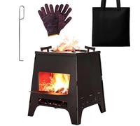 Poêle à bois pliable pour tente de camping, grand format, pour cuisiner et se chauffer en camping ou en randonnée (230 x 230 x 3000 mm).