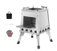 Poêle à bois portable - Chauffage d'extérieur compact pliable pour la cuisine, le barbecue, la randonnée, les voyages et les pique-niques - Design efficace pour une utilisation polyvalente