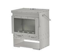 poêle à bois portable Cheminée sans fumée en acier inoxydable,combustion secondaire, grande fenêtre en verre, tente de camping, brasero