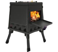 Poêle à bois, portable, coupe-vent, facile à nettoyer, noir