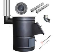 Poêle à bois portable cylindrique pour tente, utilisable à l'intérieur comme à l'extérieur, pour chauffer, cuisiner et faire des grillades. Idéal pour une utilisation quotidienne à la maison