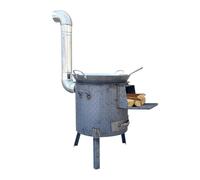 Poêle à Bois Portable Extérieur avec Anneaux de Cuisinière pour Ustensiles Divers, Cuisson en Plein Air, Camping, Urgences, Survie, Jardin ou Cabane(52cm)
