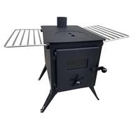 Poêle à bois portable Outbacker Firebox pour tente & Kit de conduit 2,68 m - 12 kg, 3,5 kW, poêle compact pour camping, Tipis, Yourtes, Tentes Bell et Glamping (Kit poêle)
