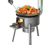 Poêle à bois portable pour tente, poêle à fusée en acier détachable pour le camping, les barbecues, les pique-niques et la cuisine en plein air