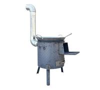 Poêle à bois portable pour tente, sans fumée, avec plaque en acier gaufré, pour le chauffage en camping intérieur et extérieur.