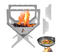Poêle à Bois Portable | Support de Grille de Cuisson et Porte-Bougie | Barbecue de Camping Portable - pour le Jardin, des Activités en Plein Air, le Pique-nique, la Randonnée, les Réunions Familiales