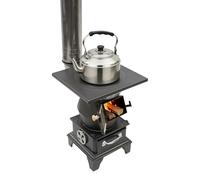 Poêle à bois pour tente - Avec tube - 29 x 29 x 53,5 cm - Petit poêle à bois portable - Avec surface de cuisson - Four de camping - Réchaud de camping - Pour chauffage de tente, camping et extérieur