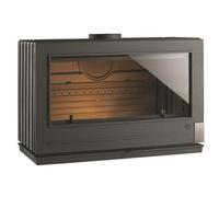 Invicta Poêle à bois PRESTON 12 kW – Rendement 75% – B. 80 cm – 100% fonte Anthracite