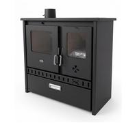 Poele a bois PRITY 1P36 D 11 kW avec four - rendement 82 sortie fumees gauche