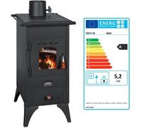 Poêle à bois - Prity - Cheminée Rétro Mini SP 5kw Noir