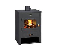 Poêle à bois Prity K13 - 12,1 kW, Noir Graphite, Classe A, Design Robuste