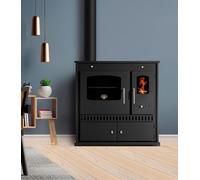 Poêle à bois PROMETEY Perfect Eco 7 kW Plaque de cuisson en fonte Poêle à gauche