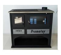 Poele a bois PROMETEY Praktik LUX 11 kW avec four classe None sortie 130 mm