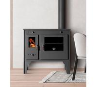 Poêle à bois PROMETEY Retro Eco 7 kW Plaque de cuisson en fonte Poêle à bois