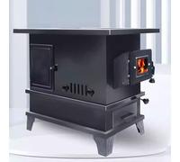 Poele A Bois Réchaud Camping Gaz Avec Hublots Four Latéral Poêle Multifonction Construction en Fonte Et Acier for Le Chauffage Et La Cuisson Quotidienne(60 * 40 * 55cm)