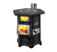 Poêle À Bois Rural D'intérieur, Cuisiniere A Bois Multifonctionnel Avec 2 Fenêtres Vitrées, Pour Une Utilisation En Extérieur, Maison, Jardin