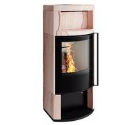 Poêle à bois Spartherm Moro 5 kW Indépendant de l'air ambiant, revêtement en grès Sahara