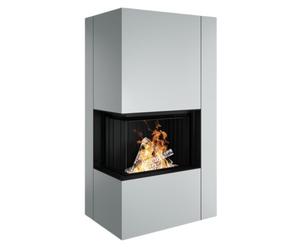 Poêle à bois Spartherm SEE Apollon 2L / 2R 9,8 kW gauche, Lichtgrau, eboris 1300 ultra, Komplettsatz Schwarz