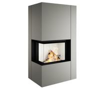 Poêle à bois Spartherm SEE Apollon 2L / 2R 9,8 kW gauche, Nickel, eboris 1300 ultra, Komplettsatz Elfenbein