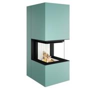 Poêle à bois Spartherm SEE Artemis 9,3 kW Türkis, eboris 1300 ultra, Komplettsatz Elfenbein
