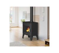 Poêle à bois SUPRA Charles FR9016210B fonte 8,7 kW Vision horizontale noir