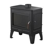 Supra Poêle à bois Vercorse 9 kW Noir Acier 70 m² 55 cm Dessus 150 mm