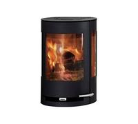 Poêle à bois suspendu 9-4 6 kW acier noir vitre 40 cm