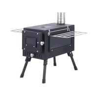Poêle à Bois Tente de cuisine pliante cubique for pique-nique, sauna, camping, cheminée solo, poêle à bois portable, four à cassette(Black)