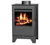 Poêle à bois V05 Parma L - 5 kW - Classe énergétique A - Design compact - Revêtement en acier - Sortie des fumées Ø150 mm