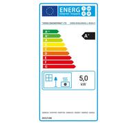 Verso Rheia P Cheminée à bois 5 kW, rendement élevé de 80,2 %, table supérieure en acier compact, petit poêle à bois moderne pour 70-100 m³, Eco Low Emissions, sortie de fumée de 150 mm