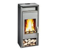 Poêle à bois Wamsler Fulgor 8 kW gris fonte/chaleur étagère pierre naturelle