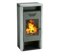 Poêle à bois Wamsler Logi 8 kW gris fonte/pierre naturelle