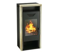 Poêle à bois Wamsler Logi 8 kW noir/arc-en-ciel de grès