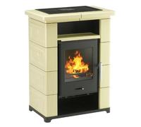Poêle à bois Wamsler Montafon 7 kW noir/crème doublure céramique